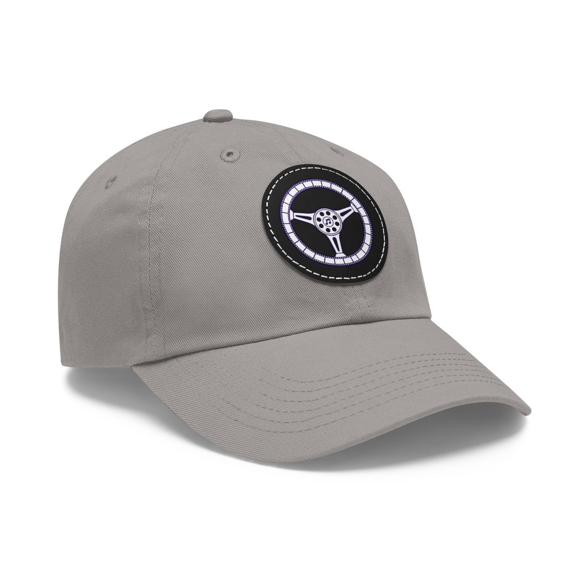 Cars, Music & Movies Leather Patch Hat – Film Strip Steering Wheel Logo