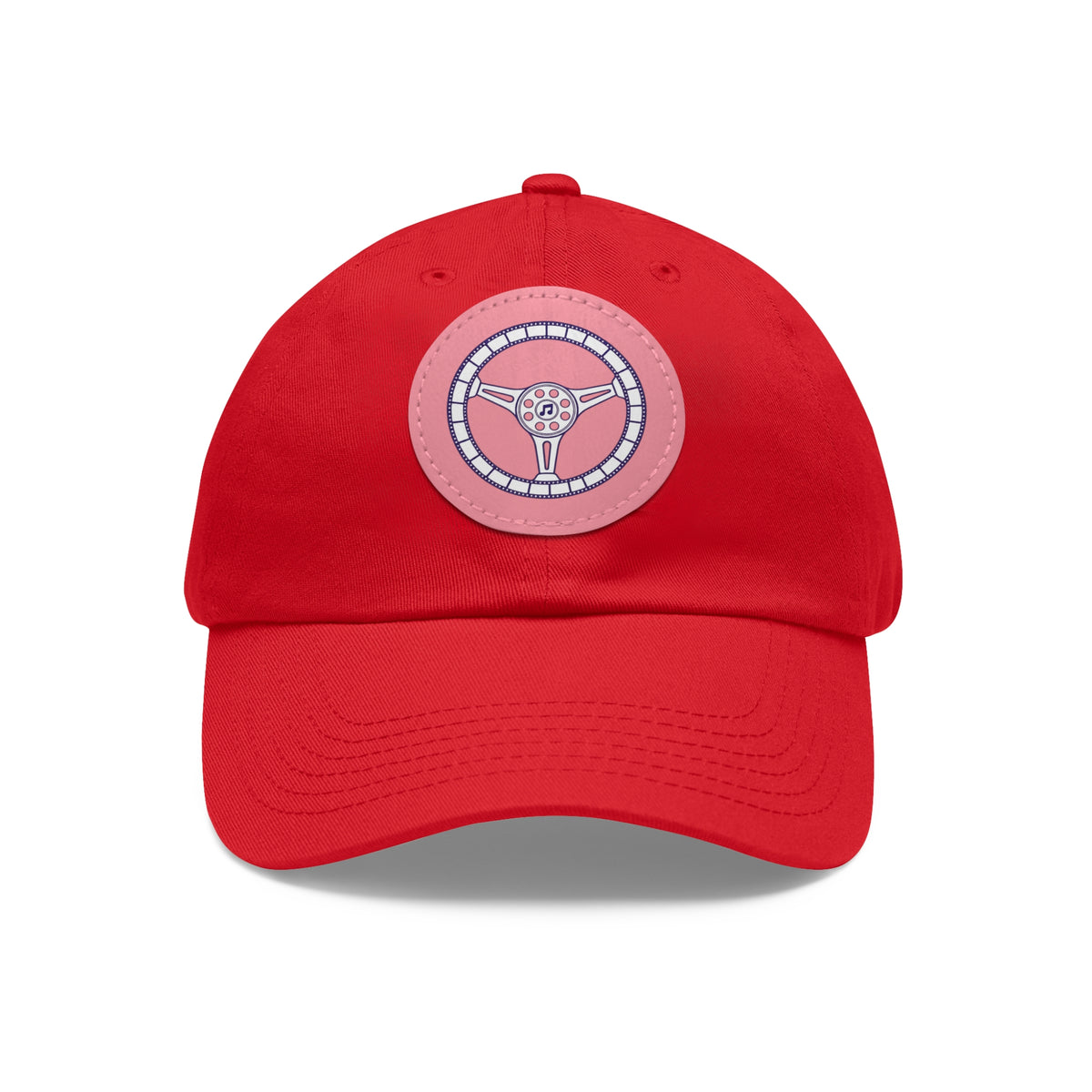 Cars, Music & Movies Leather Patch Hat – Film Strip Steering Wheel Logo