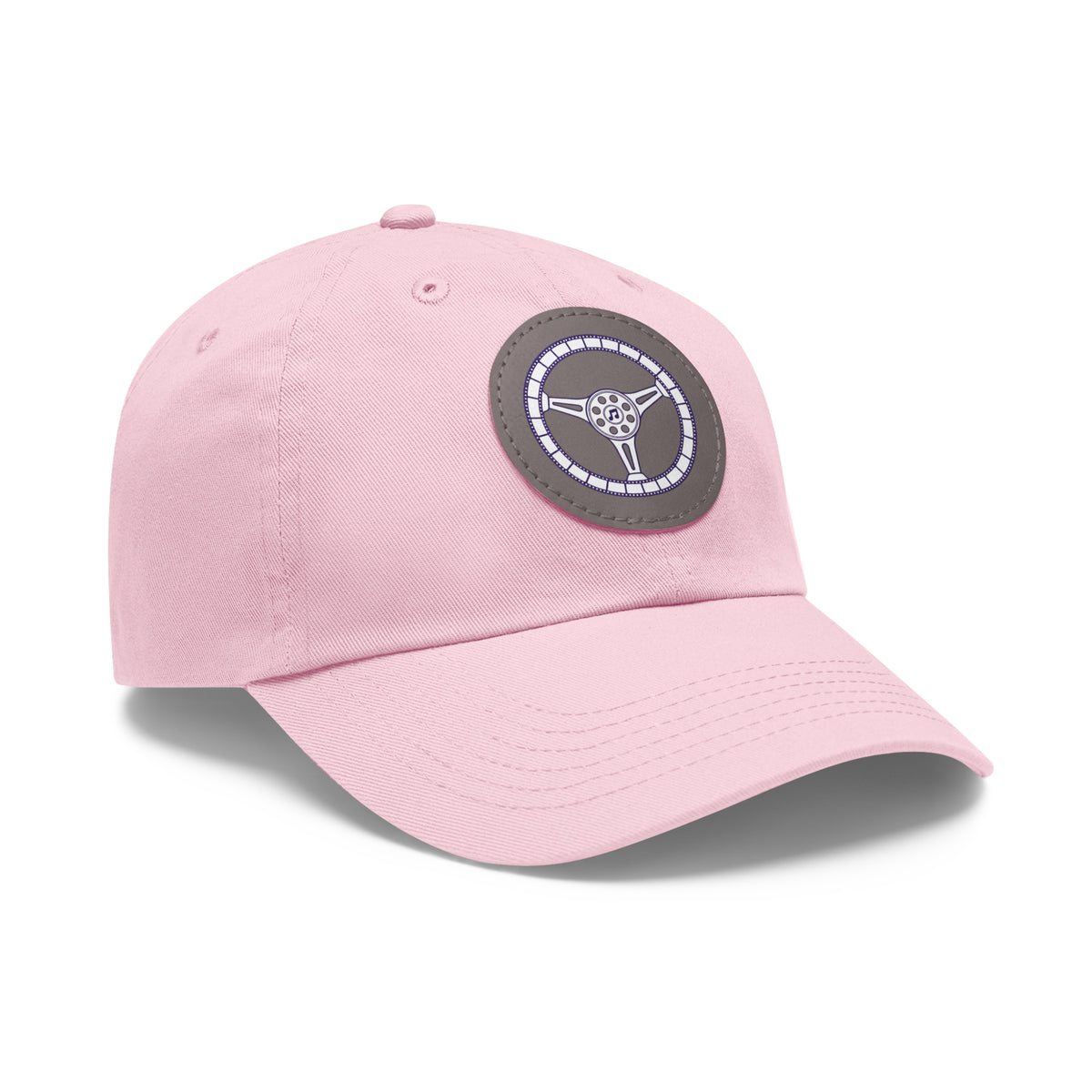 Cars, Music & Movies Leather Patch Hat – Film Strip Steering Wheel Logo
