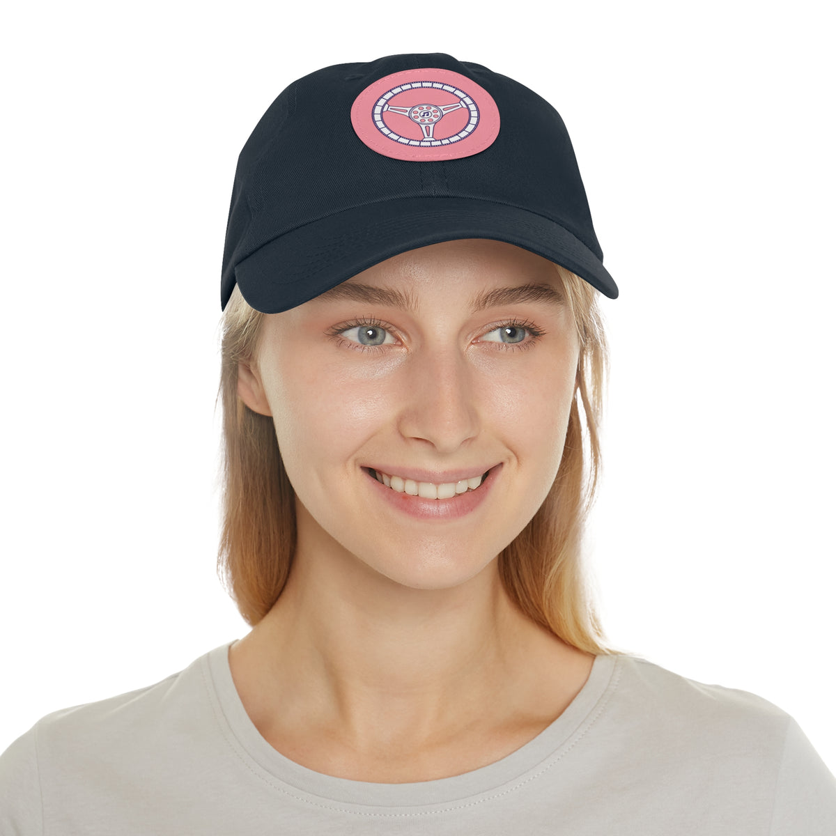 Cars, Music & Movies Leather Patch Hat – Film Strip Steering Wheel Logo