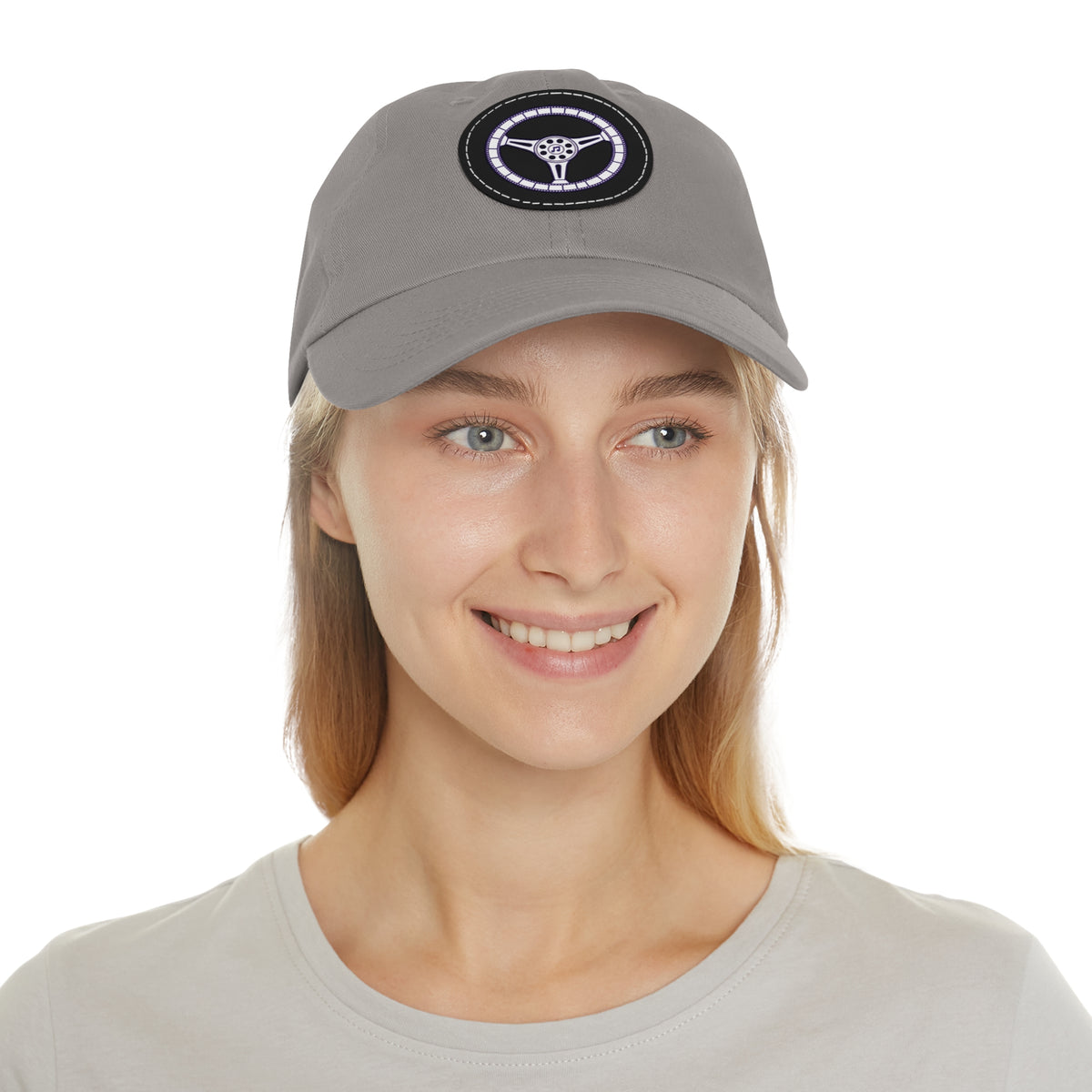 Cars, Music & Movies Leather Patch Hat – Film Strip Steering Wheel Logo