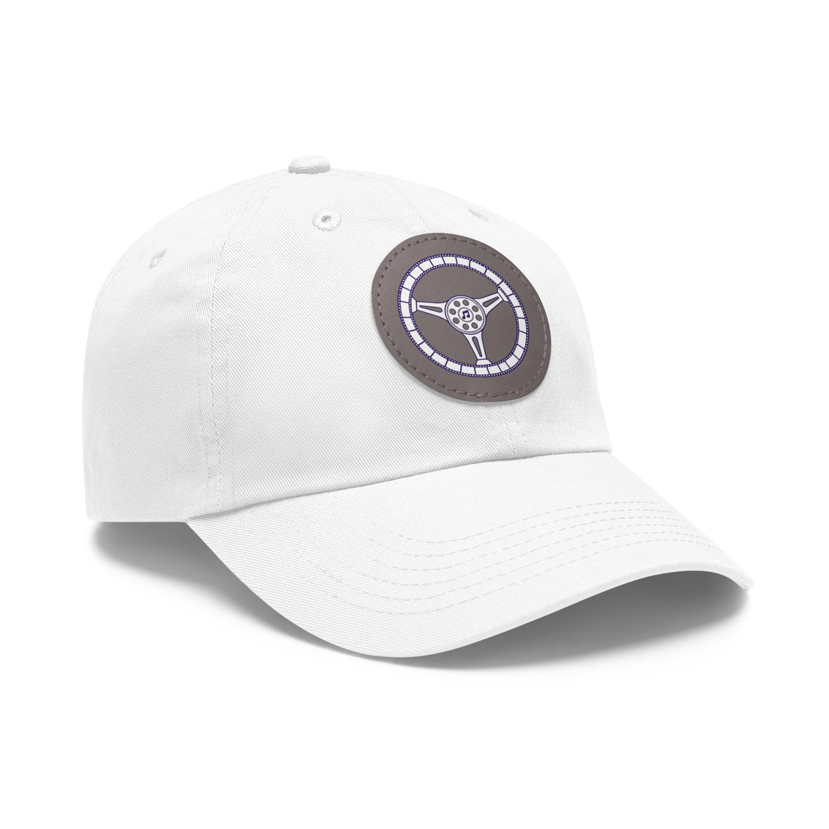 Cars, Music & Movies Leather Patch Hat – Film Strip Steering Wheel Logo