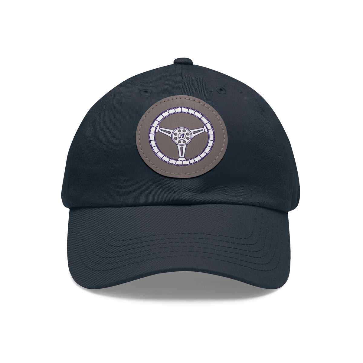 Cars, Music & Movies Leather Patch Hat – Film Strip Steering Wheel Logo