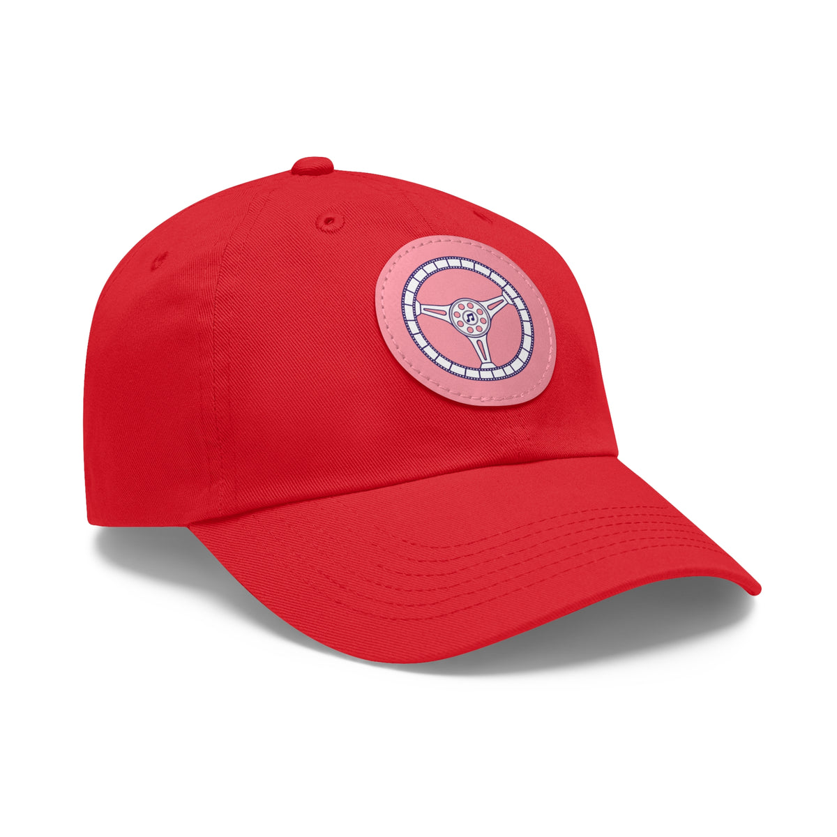 Cars, Music & Movies Leather Patch Hat – Film Strip Steering Wheel Logo