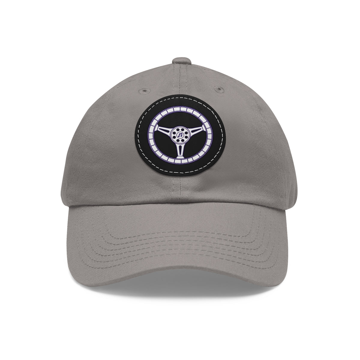 Cars, Music & Movies Leather Patch Hat – Film Strip Steering Wheel Logo