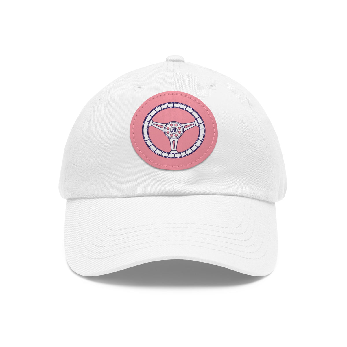 Cars, Music & Movies Leather Patch Hat – Film Strip Steering Wheel Logo