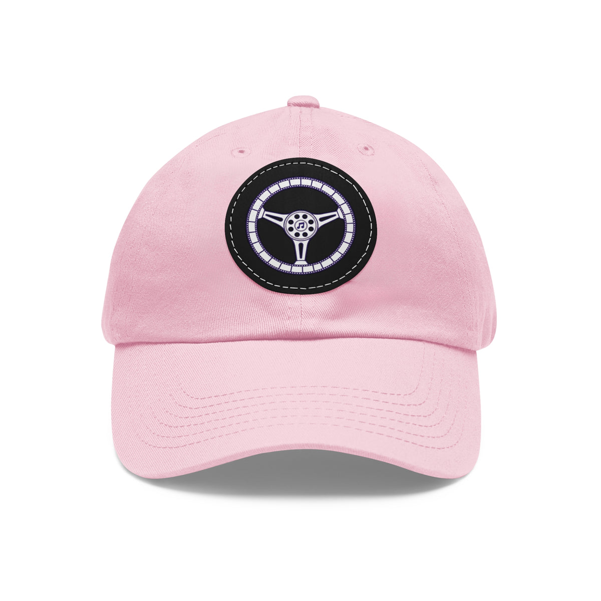 Cars, Music & Movies Leather Patch Hat – Film Strip Steering Wheel Logo