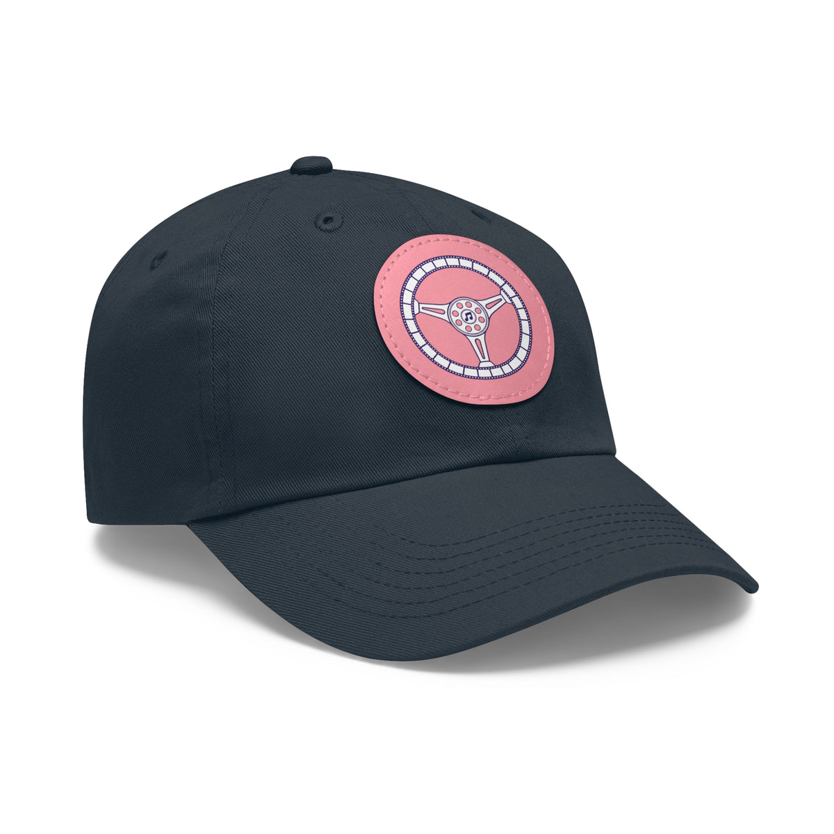 Cars, Music & Movies Leather Patch Hat – Film Strip Steering Wheel Logo