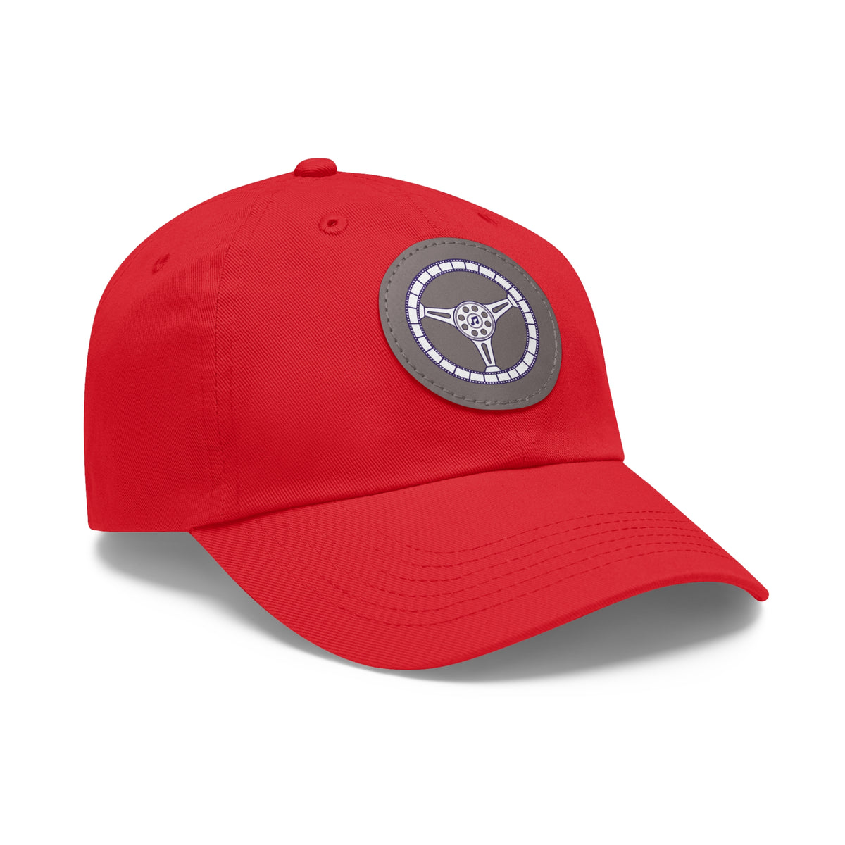 Cars, Music & Movies Leather Patch Hat – Film Strip Steering Wheel Logo