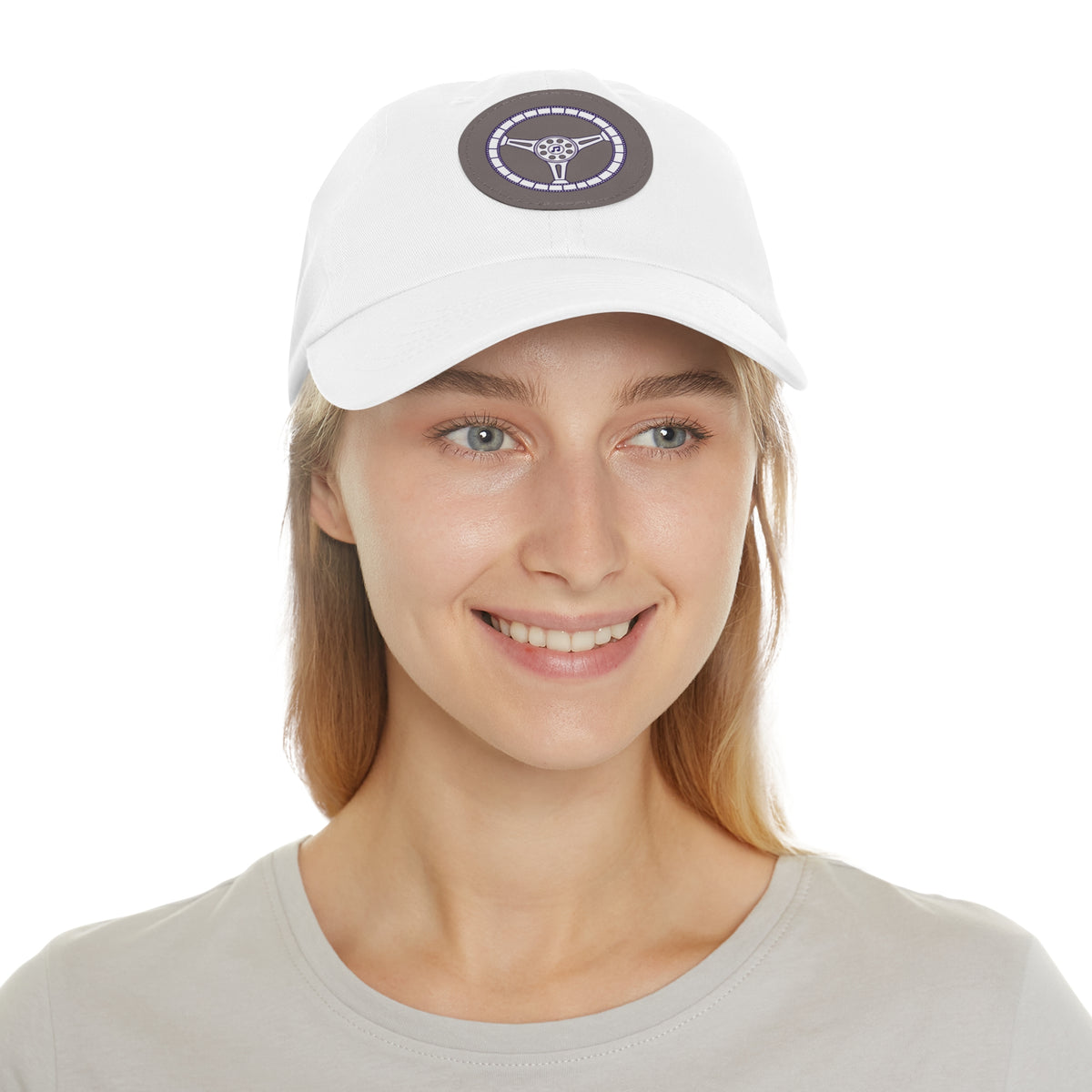 Cars, Music & Movies Leather Patch Hat – Film Strip Steering Wheel Logo
