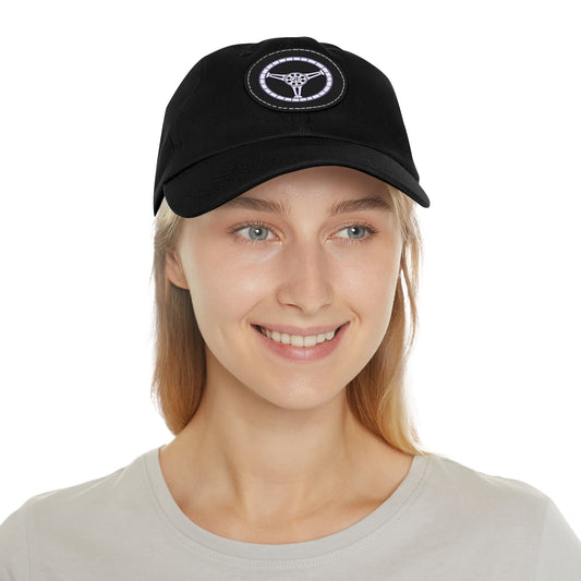 Cars, Music & Movies Leather Patch Hat – Film Strip Steering Wheel Logo