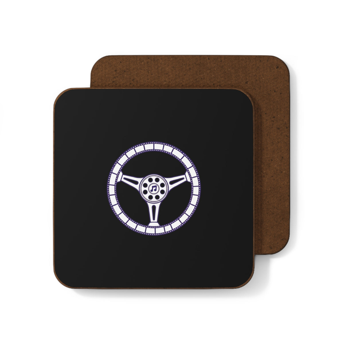Cars, Music & Movies Hardboard Coaster – Steering Wheel Logo