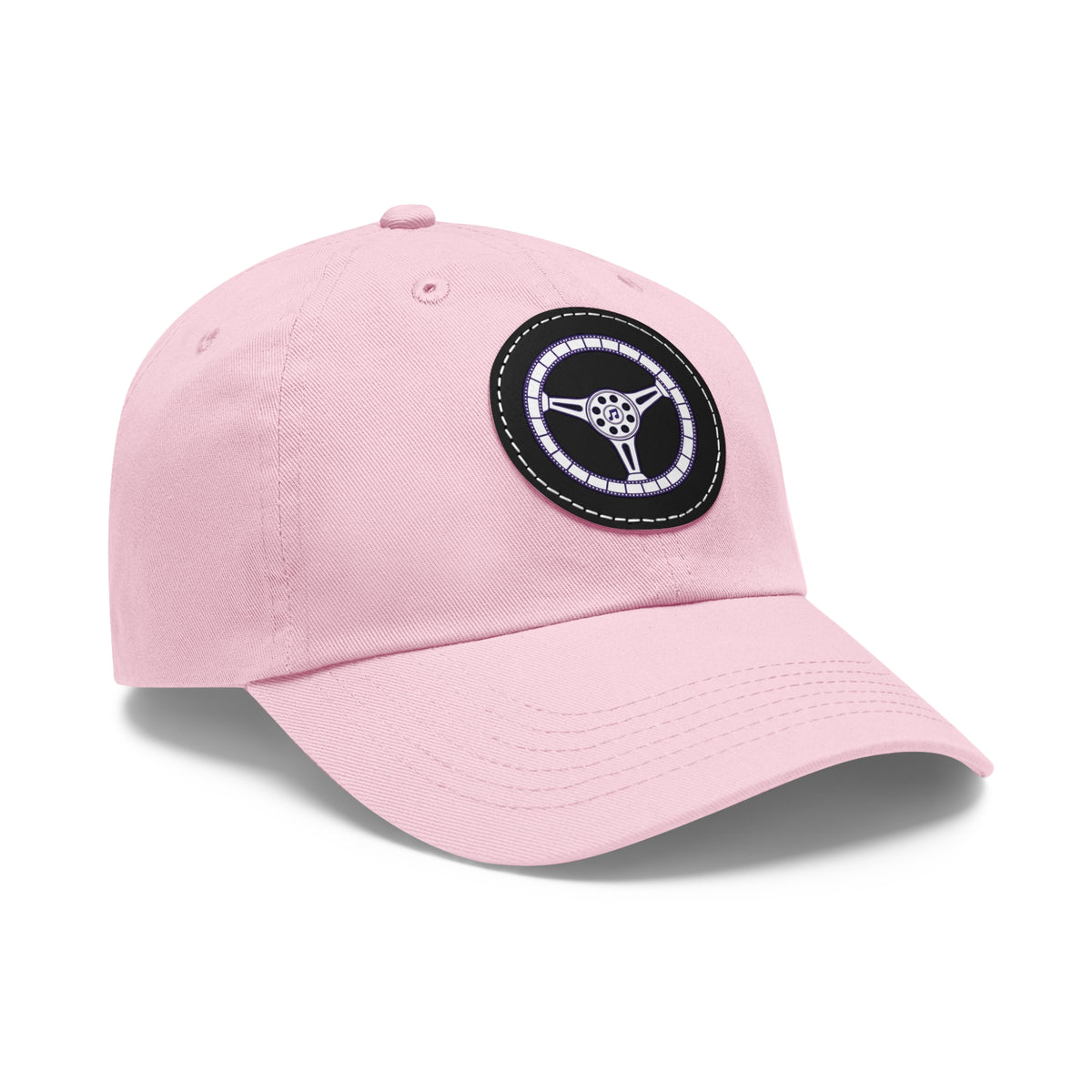 Cars, Music & Movies Leather Patch Hat – Film Strip Steering Wheel Logo