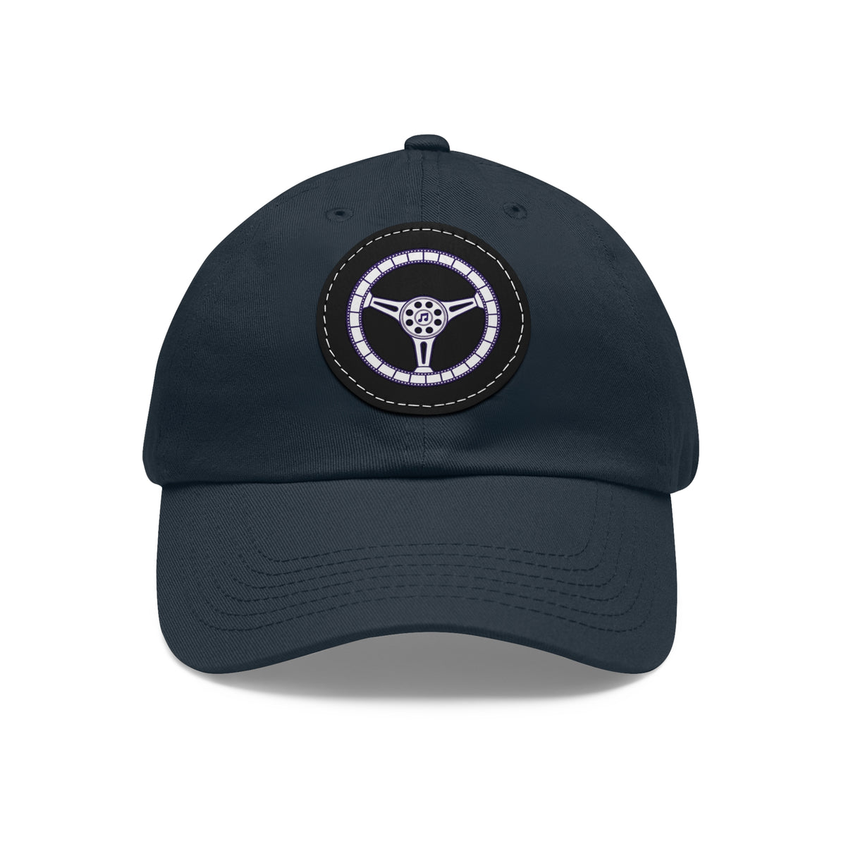 Cars, Music & Movies Leather Patch Hat – Film Strip Steering Wheel Logo