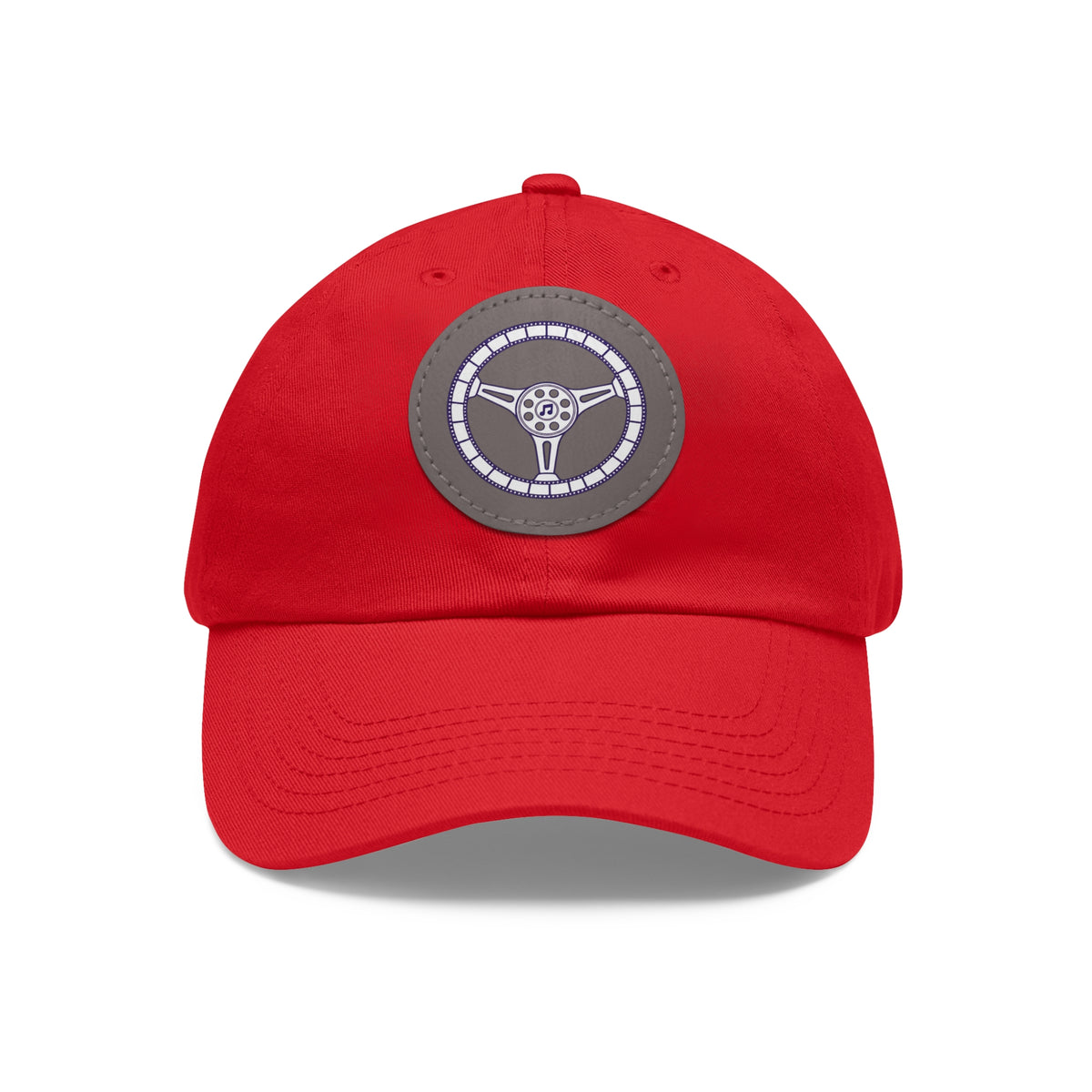 Cars, Music & Movies Leather Patch Hat – Film Strip Steering Wheel Logo
