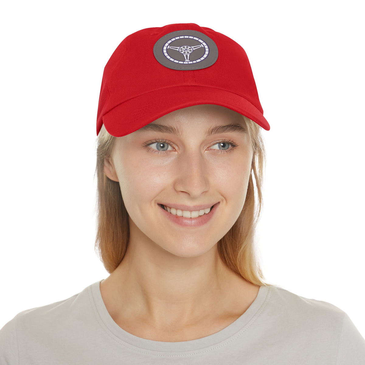 Cars, Music & Movies Leather Patch Hat – Film Strip Steering Wheel Logo